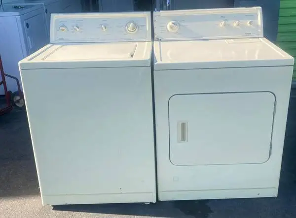 Almond kenmore washer and gas dryer