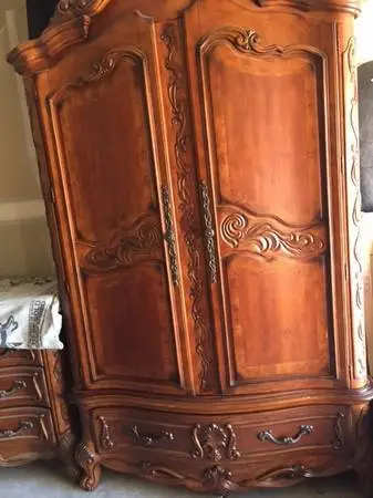 VICTORIAN STYLE DRESSER & ARMOIRE