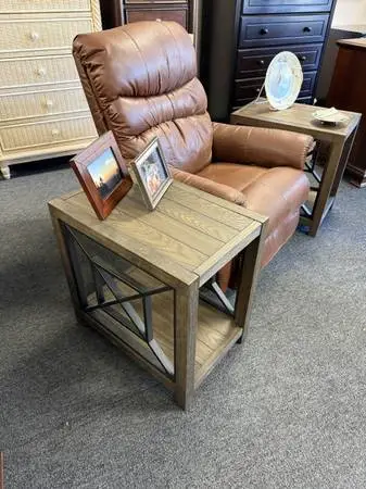 2 La Z Boy End Tables, Metal And Wood