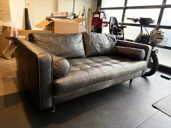West Elm Dennes Leather Couch (72) | Like New