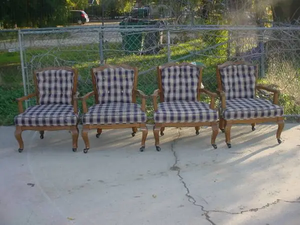 4 oak rolling captains chair