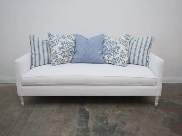 Serena & Lilly White Fabric Sofa w/ Large Custom Cushions $999.00 84