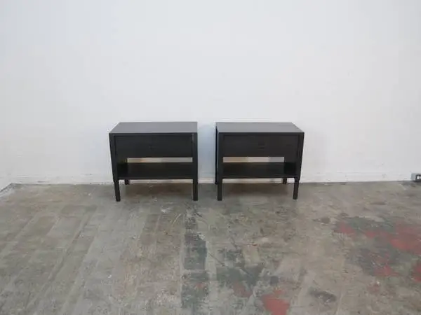 Set of 2 Citiznery Avon Black Nightstands As-Is