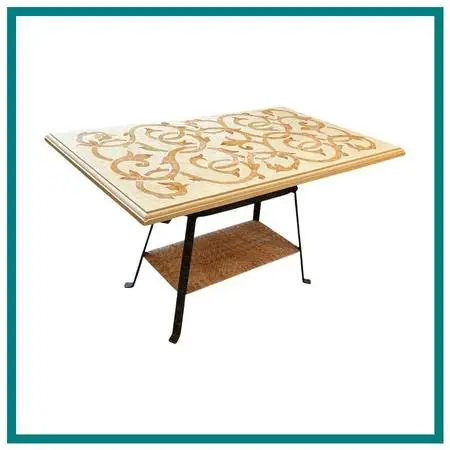 Marble + Wrought Iron Dining Table, Indoor/outdoor
