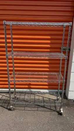 Steel wire shelving unit storage shelf on wheels L36”*D14”*H58”(address in