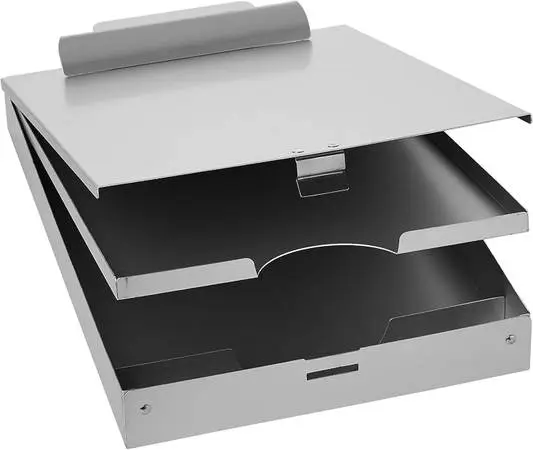 Amazon Basics Metal Storage Clipboard, Three-Tier, Letter Size, Silver