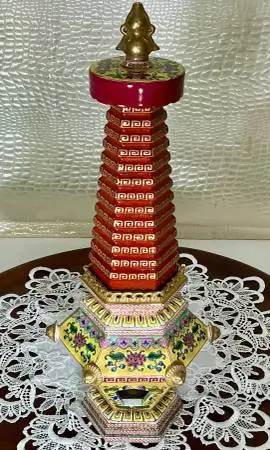 Gilt Porcelain Stupa Pagoda Tower China Qing Dynasty Yongzheng Yu Zhi