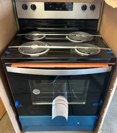 New Stainless Steel Whirlpool electric stove 30 width
