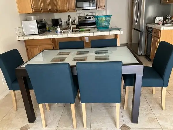 Scandinavian Design, 6-12 seater extended glass dining table