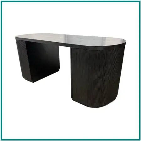 Mermelada Estudio For Cb2 Reid Oval Black Wood Storage Desk