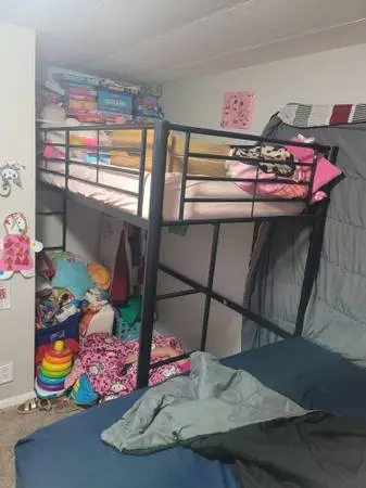 Loft twin black metal bed frame