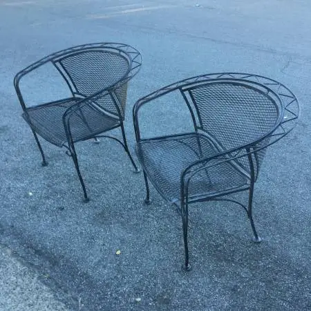 Vintage very well made Wrought Iron Chairs/price is for both