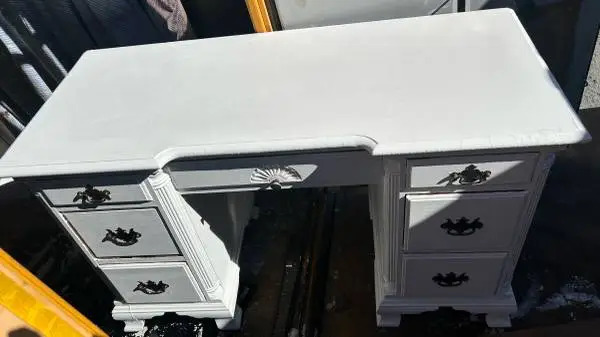 Dixie vintage desk vanity small home office desk white L48”*W21”*H29”(addr