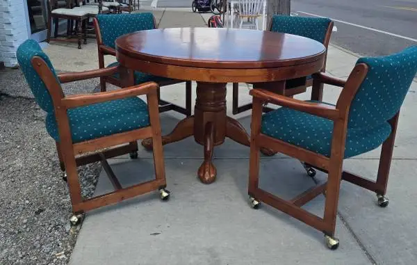 Solid Walnut Triple Game Table. Poker, Bumper Pool, Dinning Room