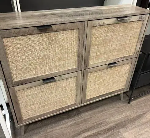 4 Flip Drawer Door Shoe Cabinet, Slim Shoe Cabinet Organizer