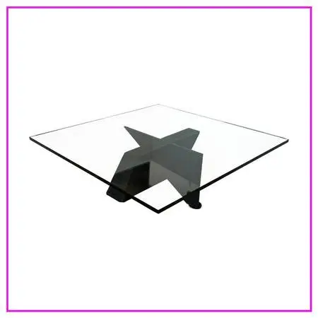 Postmodern Sculptural Glass Top Coffee Table