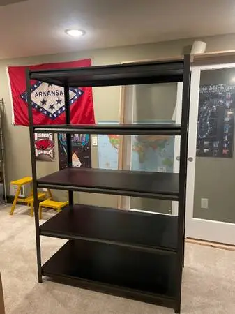 Metal and hard plastic shelves