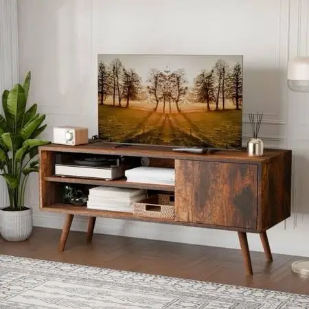 43.3 inch small size TV Stand for 50 Inch TV - Rustic Brown