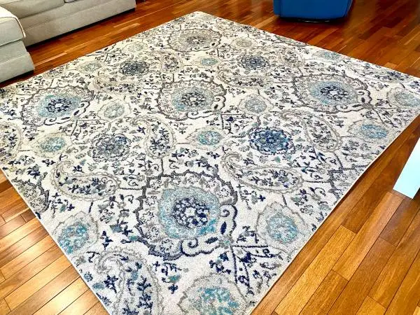 2 Safavieh Madison Blue & Creme Area Rugs Plus Pads
