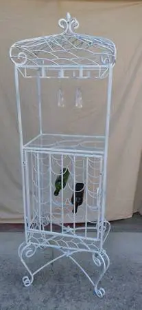 Wrought Iron Wine Liquor Cabinet