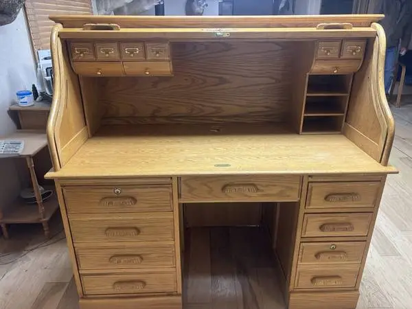 Oak Roll Top Desk