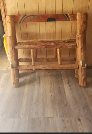 Twin Bed Wood Post Frame. Solid.