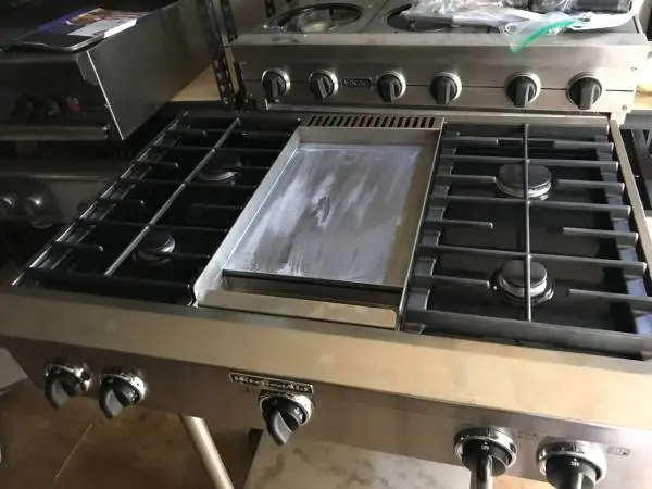 36 Kitchen aid  Stainless Cooktop, 4 + griddle,  set price
