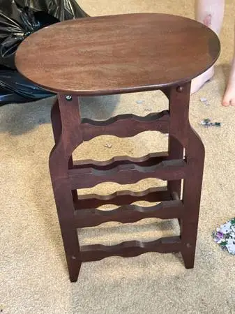 Wooden Wine Rack Side Table