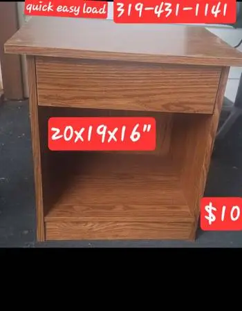 WOOD CLEAN END STAND OR NIGHT STAND WITH DRAWER
