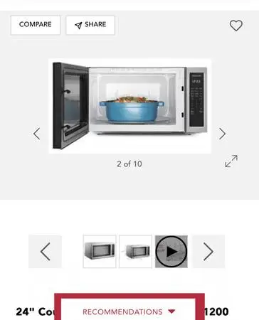 24 inch kitchen aid microwave model number KMCS 3022 GSS