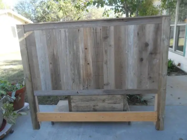 Rustic Queen size barnwood headboard #4