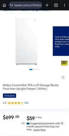Upright Freezer brand new