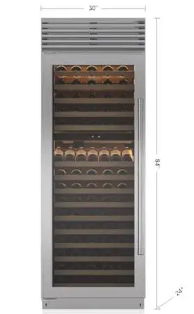 *Display model* Sub-Zero 30” Built-In Stainless Steel Dual-Zone Wine Cooler