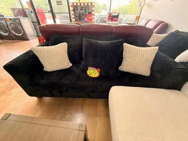 New Black Soft 2 Piece Sofa
