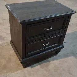 Electric Outlets Espresso Slat Rustic Nightstand Magnussen Calistoga