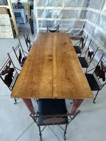 Farm Table Rustic with 8 Chairs