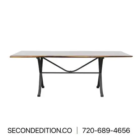 Arhaus Walnut Top Dining Table (Was 2500)