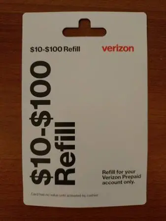 $100 Refill for Verizon Prepaid account
