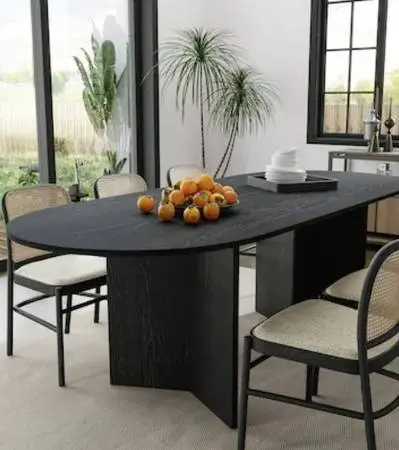 MODERN 79 SATIN BLACK DINING TABLE - ALLNEW