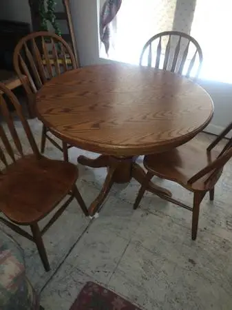 Oak table with four chairs