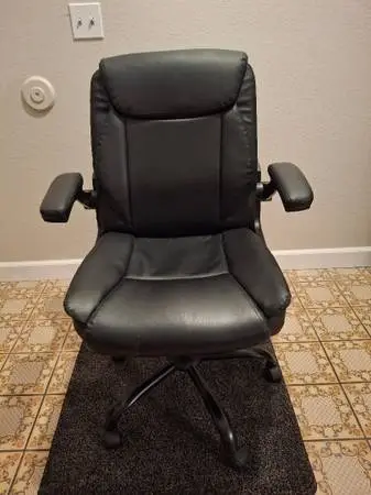 black leather office chair