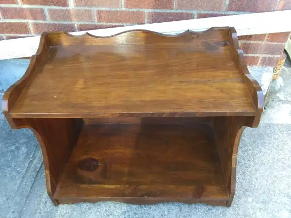 Fine wooden utility stand on swivel wheels. SEE MAP