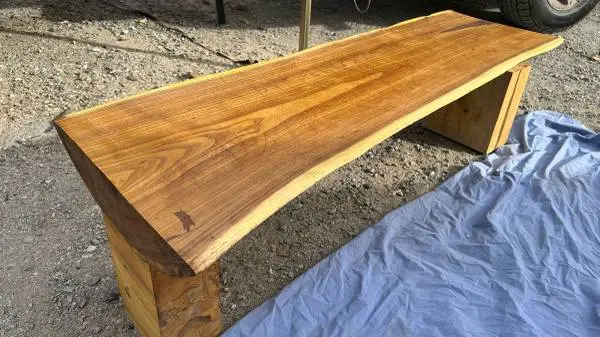 New handcrafted unique design coffee table bench elm wood slab  L55”*W18”*H1