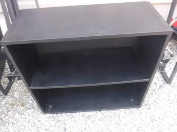 Short Black Bookshelf w/ 2 Shelves