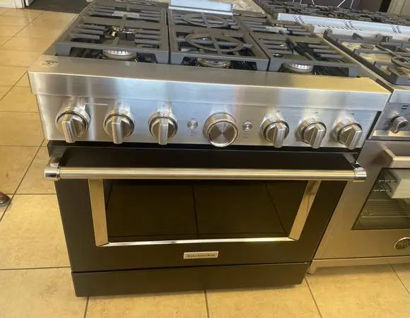 Kitchenaid 36” slide Black Range Wifi New