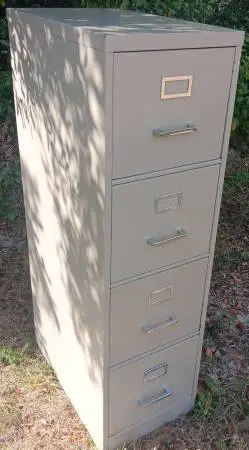 Steel,4-Drawer,Letter,Beige,Vertical File Cabinet,No Lock,Filing Rails