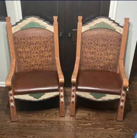 ♦️ Custom Southwest Theme Arm Chairs