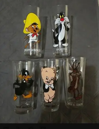 1973 Taco Bell Pepsi Looney Tunes Drinking Glasses