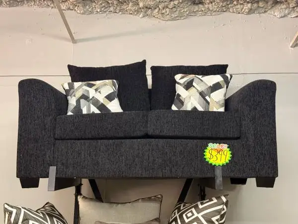 New Black Loveseat Sofa