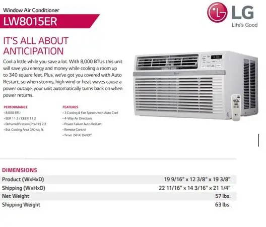 Air Conditioner LG 8000 btu